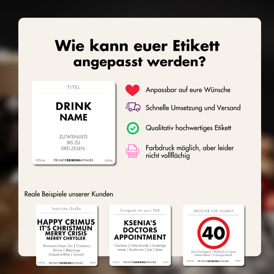 Personalisierter Bottled Cocktail