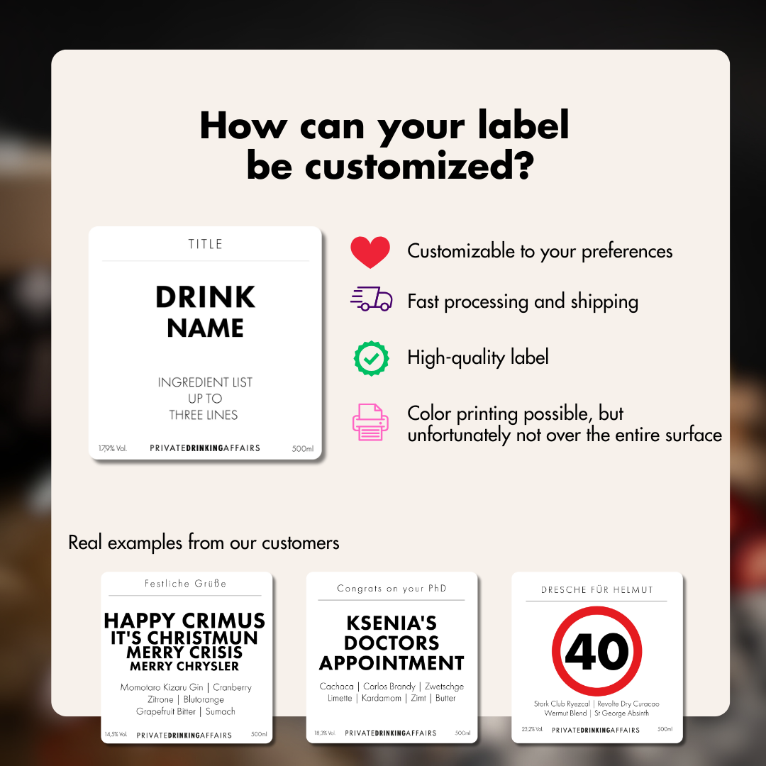 Personalisierter Bottled Cocktail