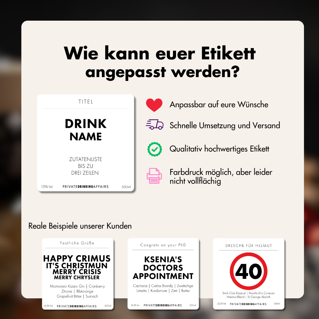 Personalisierter Bottled Cocktail
